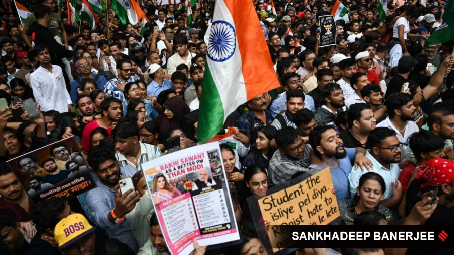 Meme Placards and Toddler Star at Mumbai Victory Rally