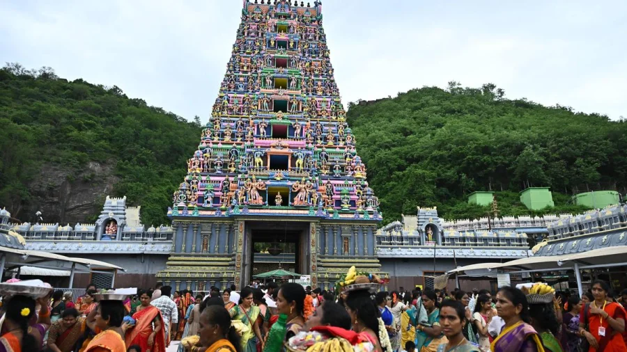 Kanaka Durga Temple Phone Ban Gate Screens Devotees